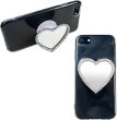 画像5: スマホグリップ 可愛い ハート シルバー 銀 ラインストーン ミラー 鏡 粘着 落下防止 キラキラ スマホ 携帯 グリップ きらきらぷんぷん丸 SCP-054 (5)