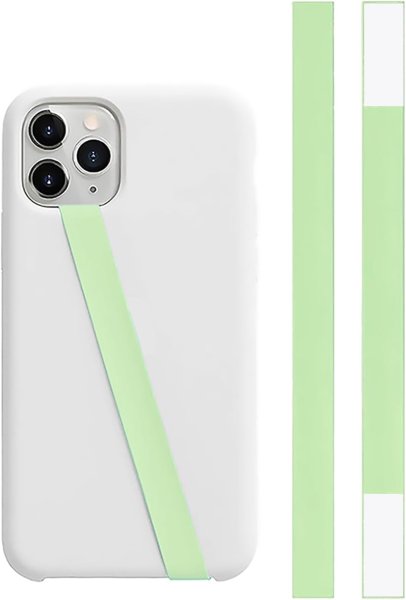 画像1: スマホバンド シリコン 【ライトグリーン】 緑 スマホ 薄型 ベルト 落下防止 ワイヤレス充電対応 片手操作 きらきらぷんぷん丸 SCP-063 (1)