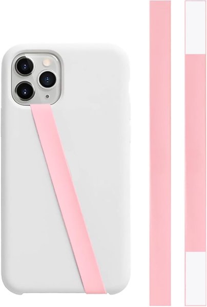 画像1: スマホバンド シリコン 【ピンク】 スマホ 薄型 ベルト 落下防止 ワイヤレス充電対応 片手操作 きらきらぷんぷん丸 SCP-065 (1)