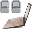 画像1: ノートパソコン スタンド 折りたたみ 貼り付けタイプ 2個入り 【2段階調節タイプ シルバー】 ノートPC 台 コンパクト 薄型 高さ調整 金属製 姿勢改善 冷却 持ち運び 滑り止め きらきらぷんぷん丸 SCP-067 (1)