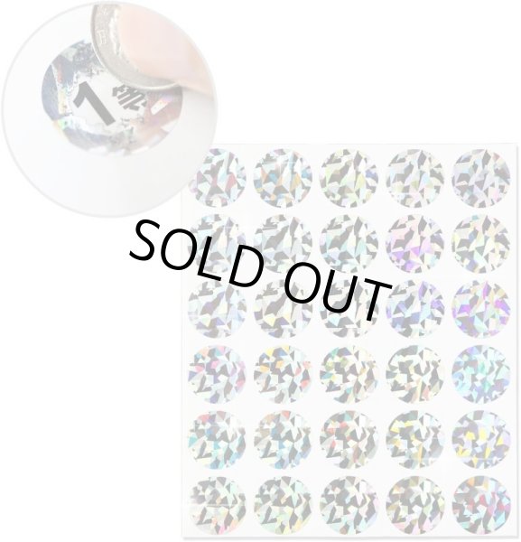 画像1: スクラッチシール ホログラム 丸 削れるシール 120枚 (30枚×4シート) 直径25mm きらきらぷんぷん丸 SCRS-002 (1)