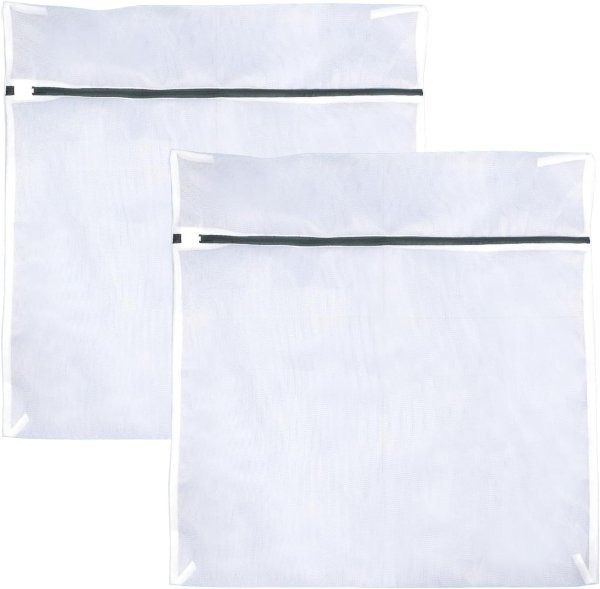 画像1: 洗濯ネット 2枚セット 【58x58cm】 大サイズ 大物用 角型 ファスナー メッシュ ランドリーネット 洗濯袋 衣類 分別 仕分け 型崩れ きらきらぷんぷん丸 SNTK-007 (1)