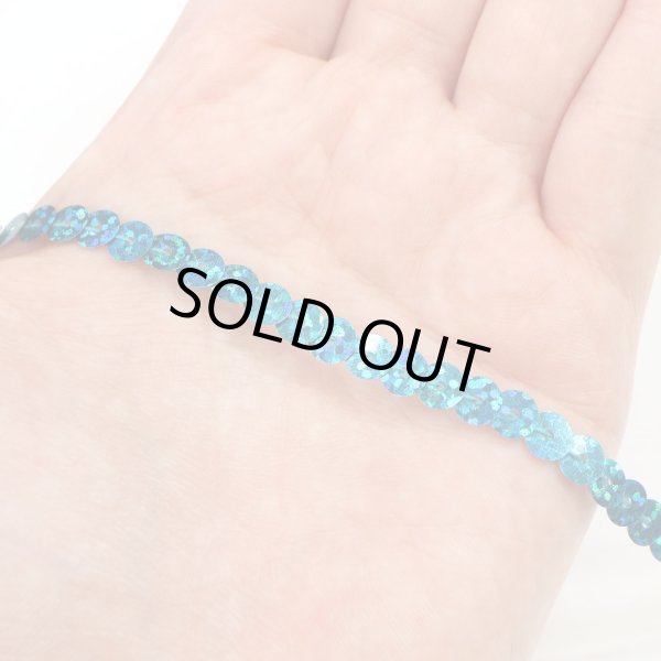 画像5: スパンコールブレード ホログラム ピーコックブルー 青 幅約0.6cmx約3m スパンコールテープ スパンコールトリム 手芸 きらきらぷんぷん丸 SRBN-003 (5)