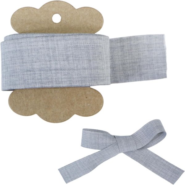 画像1: コットンリボン【グレー】無地 25mm×5m ナチュラル マット リネン風 ギフト ラッピング 手芸 包装 アクセサリー きらきらぷんぷん丸 SRBN-041 (1)