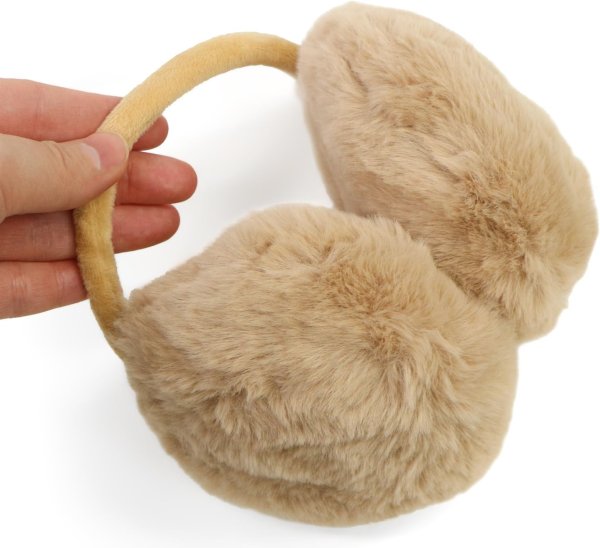 画像5: 耳当て イヤーマフ フェイクファー 【キャメル】 フリーサイズ ふわふわ イヤーウォーマー 防寒 防風 保温 男女兼用 冬 耳カバー きらきらぷんぷん丸 STB-005 (5)