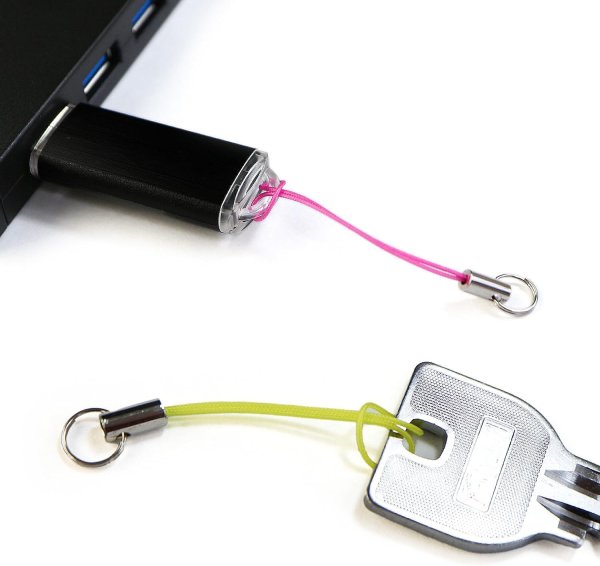画像5: 携帯ストラップ 金具 パーツ ホワイト 白 二重リング付き 【10本入】 キーホルダー 紐 スマホ リングストラップ アクセサリー DIY ハンドメイド きらきらぷんぷん丸 STP-003 (5)