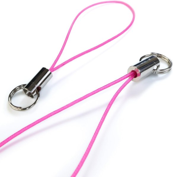 画像3: 携帯ストラップ 二重リング付き パーツ ローズレッド 10本入 松葉紐 金具 キーホルダー 紐 スマホ リングストラップ アクセサリー DIY ハンドメイド きらきらぷんぷん丸 STP-009 (3)