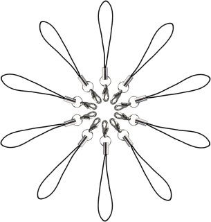 きらきらぷんぷん丸] カニカン付き携帯ストラップ スカイブルー 二重