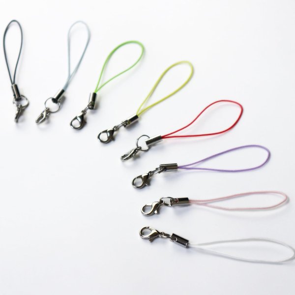 画像5: [きらきらぷんぷん丸] カニカン付き携帯ストラップ レッド 二重リング付き キーホルダー リングストラップ 10本入 STP-012 (5)