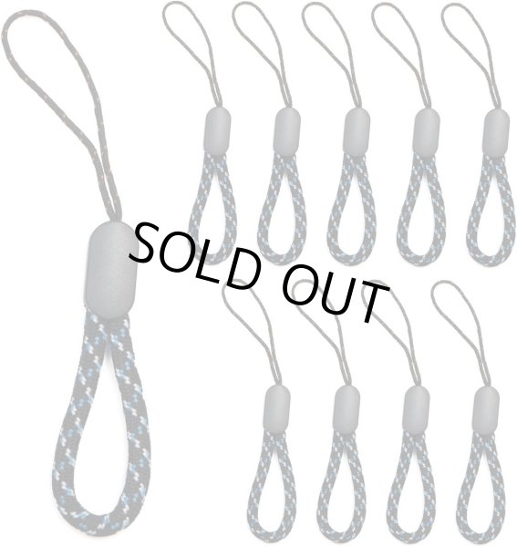 画像1: リングストラップ フィンガーストラップ スマホ 10個入 指かけ 指リング 【ブルー】 青 丸紐 おしゃれ 可愛い 携帯 カメラ キーホルダー 落下 紛失 防止 STP-027 (1)