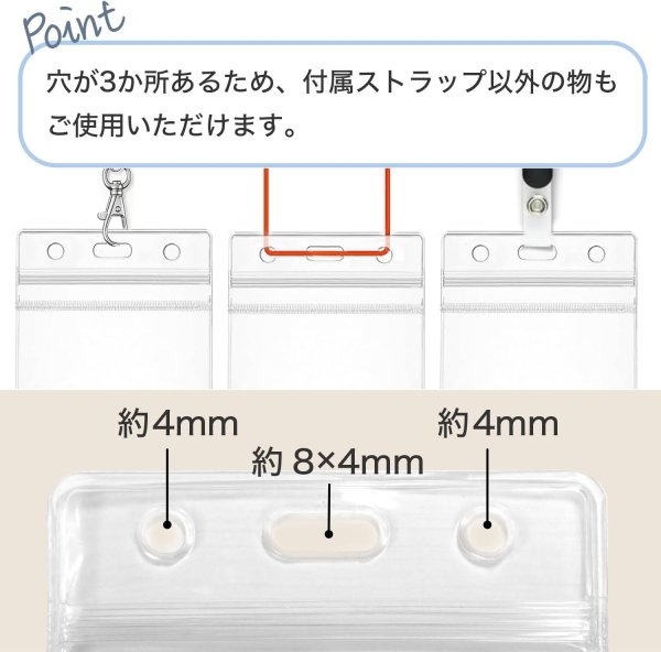 画像4: 社員証ケース 縦型 クリア 吊り下げ 名札 ID カードホルダー ケース PVC製 耐水 ネックストラップ付き きらきらぷんぷん丸 STP-049 (4)