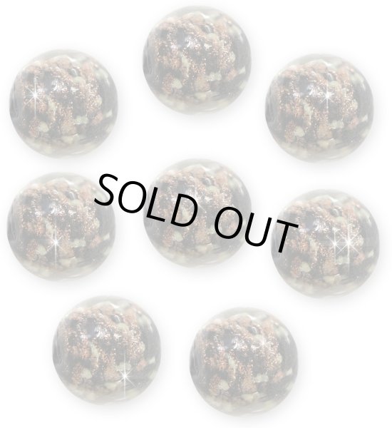 画像1: とんぼ玉 【ブラック】 ガラスビーズ 蓄光 丸型 球体 ラウンドビーズ 穴あり アクセサリーパーツ ハンドメイド 8個入り 【14mm】 きらきらぷんぷん丸 TBD-003 (1)