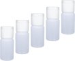画像1: トラベル ミニ ボトル プラスチック 10ml キャップ 白色 5本セット 半透明 液体 化粧品 保存 詰め替え 小分け 旅行 出張 お出かけ きらきらぷんぷん丸 TMB-006 (1)