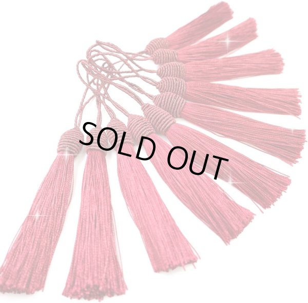 画像1: タッセル レッド（赤） 10本セット 手芸 装飾 ハンドメイド アクセサリー ストラップ フリンジ きらきらぷんぷん丸 TSL-001 (1)