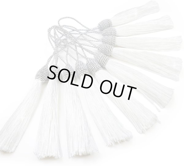 画像1: タッセル ホワイト（白） 10本セット 手芸 装飾 ハンドメイド アクセサリー ストラップ フリンジ きらきらぷんぷん丸 TSL-003 (1)