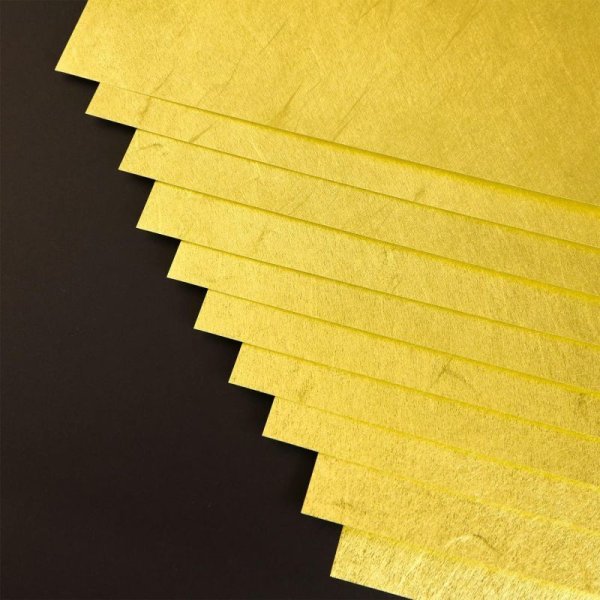 画像4: 【国産】金の雲龍紙 A4サイズ(210x297mm) 金箔に雲竜柄の入った最高級和紙1シート [10s] 入きらきらぷんぷん丸 (4)