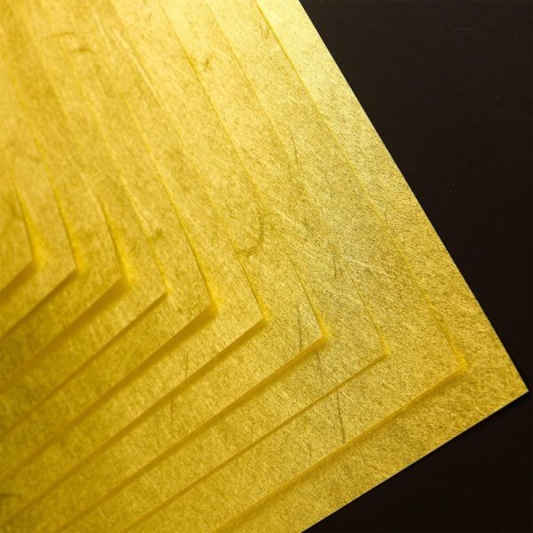 画像5: 【国産】金の雲龍紙 A4サイズ(210x297mm) 金箔に雲竜柄の入った最高級和紙1シート [10s] 入きらきらぷんぷん丸 (5)