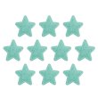 画像1: ワッペン【エメラルドグリーン】10個入 28mm グリッター 星 アップリケ 接着タイプ パッチ デコレーション きらきらぷんぷん丸 WPN-002 (1)