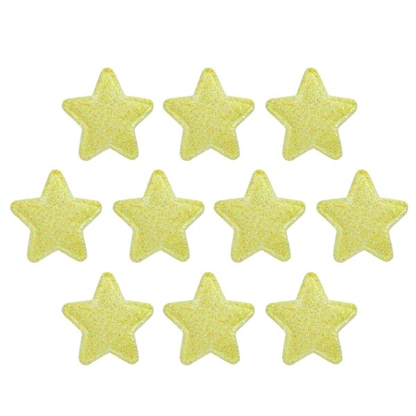 画像1: ワッペン【イエロー】黄 10個入 28mm グリッター 星 アップリケ 接着タイプ パッチ デコレーション きらきらぷんぷん丸 WPN-003 (1)