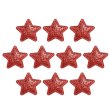 画像1: ワッペン【レッド】赤 10個入 28mm グリッター 星 アップリケ 接着タイプ パッチ デコレーション きらきらぷんぷん丸 WPN-005 (1)