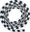 画像1: DIYロープ 千鳥格子柄 【ブラック】 幅7mmx120cm 黒 白 モノトーン 太い コード ひも 紐 手芸 工作 模様 デザイン オシャレ ハンドメイド ストラップ きらきらぷんぷん丸 WS-004 (1)