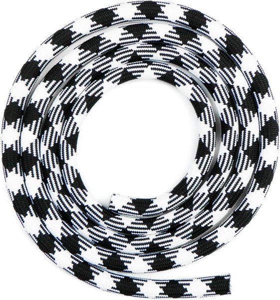 画像1: DIYロープ 千鳥格子柄 【ブラック】 幅7mmx120cm 黒 白 モノトーン 太い コード ひも 紐 手芸 工作 模様 デザイン オシャレ ハンドメイド ストラップ きらきらぷんぷん丸 WS-004 (1)