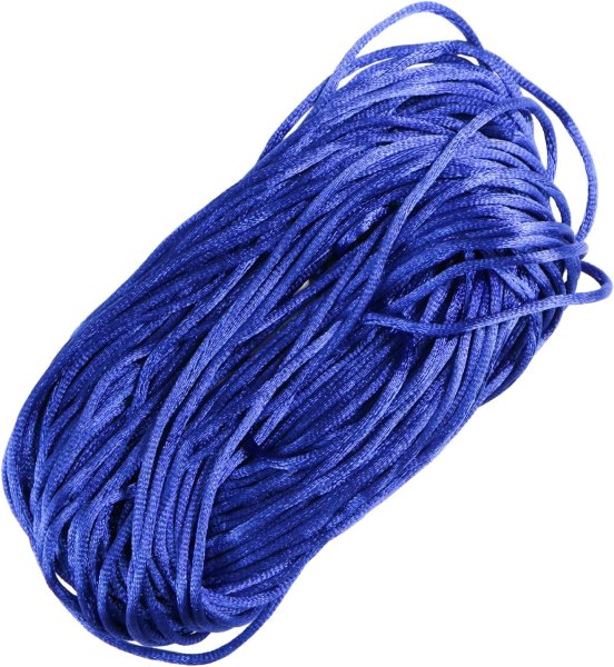 画像1: サテンコード ポリエステル 紐 中国結び【ブルー】青 ロープ ツヤあり 光沢 飾り チャイナ 手芸 裁縫 ハンドメイド きらきらぷんぷん丸 WS-006 (1)