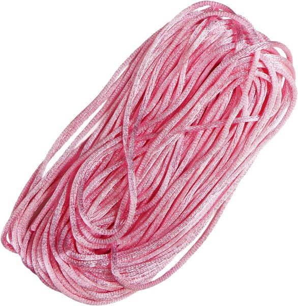 画像1: サテンコード ポリエステル 紐 中国結び【ピンク】桃色 ロープ ツヤあり 光沢 飾り チャイナ 手芸 裁縫 ハンドメイド きらきらぷんぷん丸 WS-007 (1)