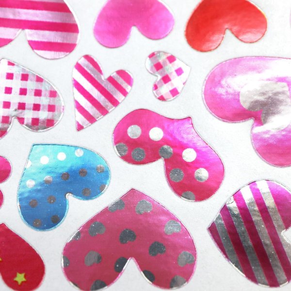 画像5: ハートシール ミックス カラフル バレンタイン 1シート53枚×10シート入り〔1セット〕 きらきらぷんぷん丸 YS-035 (5)