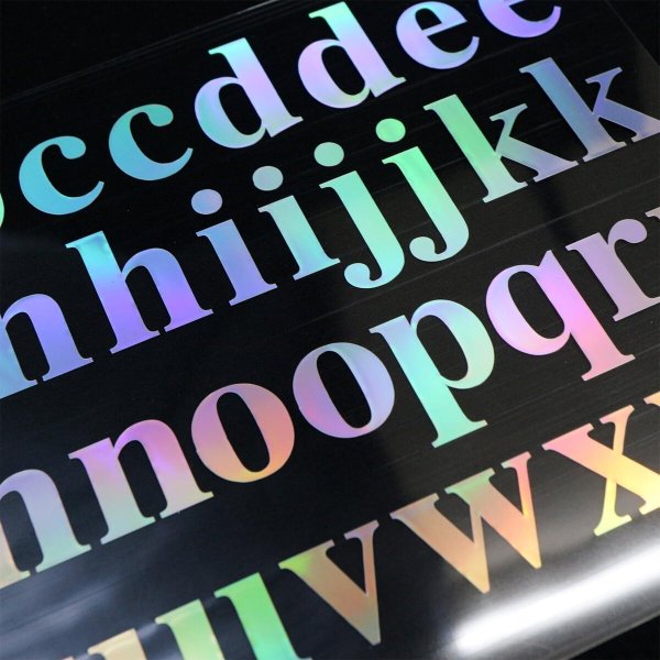 画像5: 英語 シール 【小文字】 英字 アルファベット 大きい オーロラ シルバー レインボー 虹色 デコレーション キラキラ 大容量【5シート入り】きらきらぷんぷん丸 YS-040 (5)