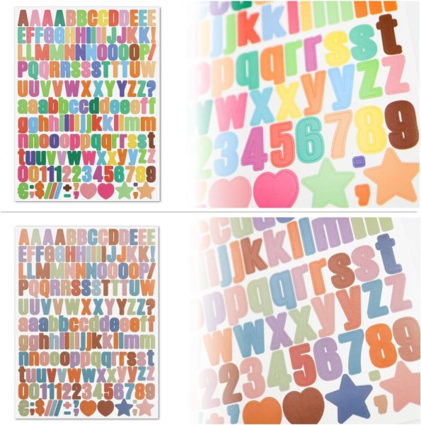 画像2: 英語 数字 シール 【Aセット 大文字 小文字】 英字 アルファベット 記号 デコレーション 大容量【5種類 各3シート 計15シート入り】きらきらぷんぷん丸 YS-041 (2)