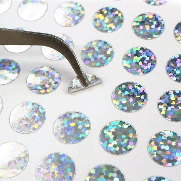 画像5: ごほうびシール 丸シール ホログラム 1シート 77枚x10シート入り 直径10mm 【シルバー】 銀 大容量 カラーラベル 手帳 ステッカー きらきらぷんぷん丸 YS-053 (5)