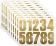 画像1: 数字 シール 大きい 約20x40mm 10シート入り 【ゴールド】 金 光沢 番号 ナンバー ステッカー デコレーション 大容量 きらきらぷんぷん丸 YS-058 (1)