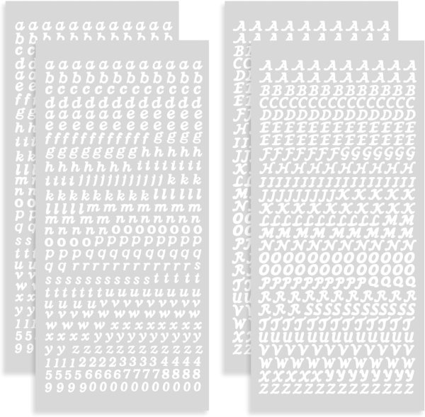 画像1: 英語 数字 シール 【ホワイト】 白 英字 大文字 小文字 アルファベット トレカデコ デコレーション 大容量 【合計4シート入り】 きらきらぷんぷん丸 YS-059 (1)