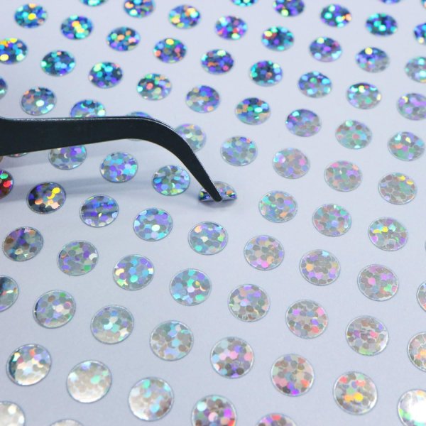 画像5: ごほうびシール 丸シール ホログラム 1シート 176枚x10シート入り 直径6mm 【シルバー】 銀 大容量 カラーラベル 手帳 ステッカー きらきらぷんぷん丸 YS-060 (5)